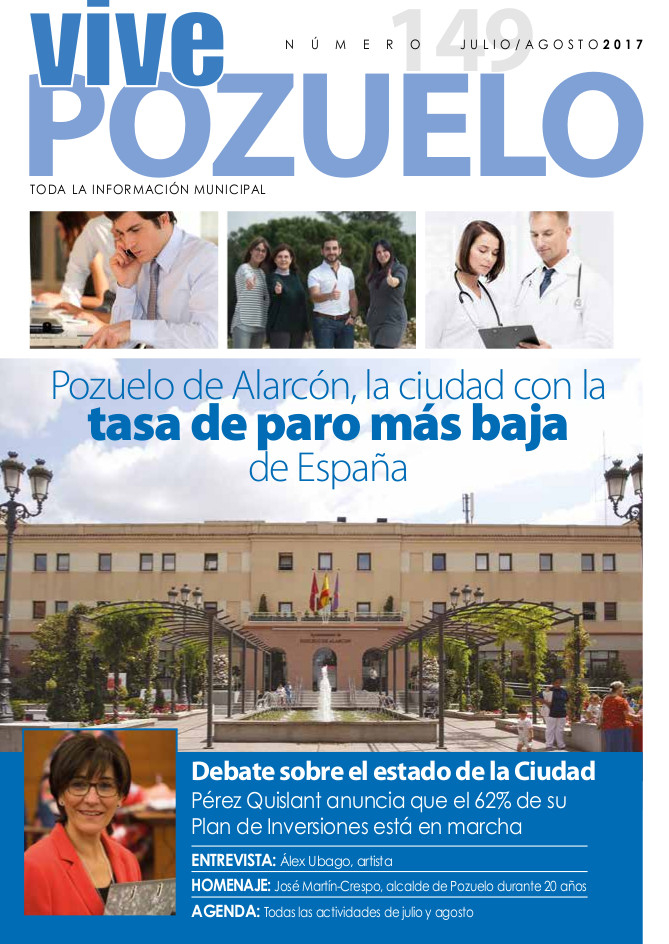 Portada Vive Pozuelo del mes de julio y Agosto del 2017